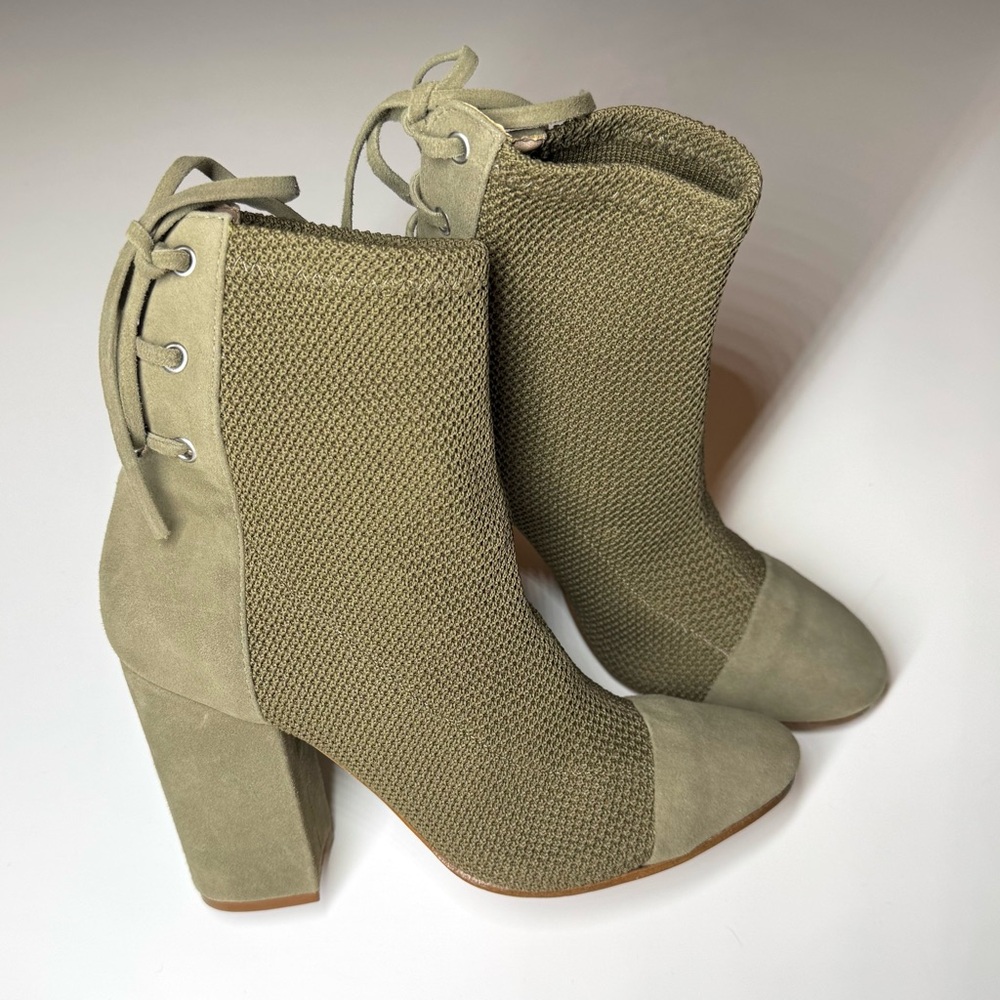 SCHUTZ Women’s Misky Olive Green Ankle Boots Size- 8
